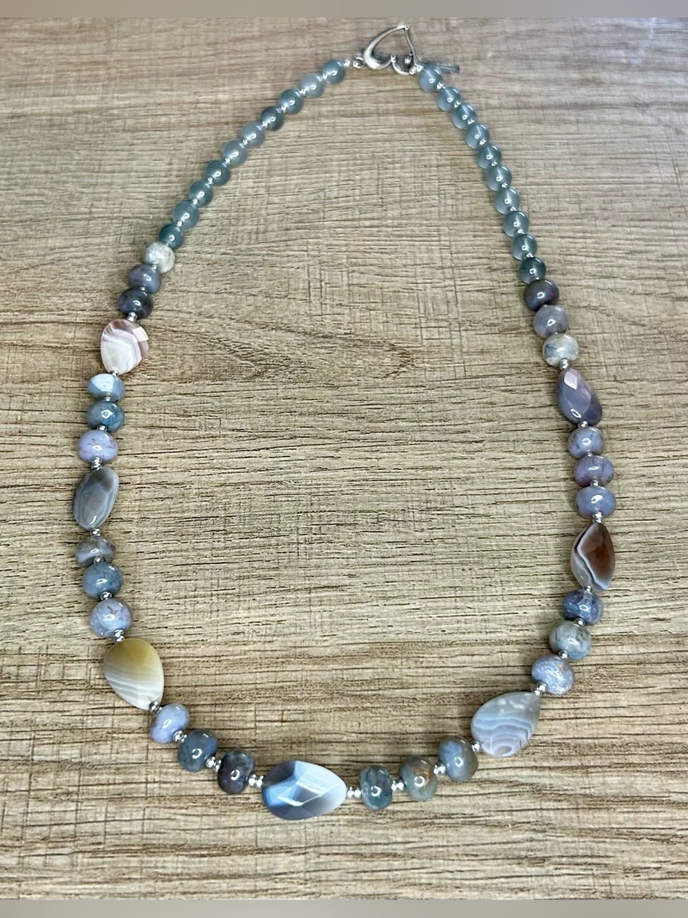 Botswana Agate & Agate Beaded Necklace Handmade